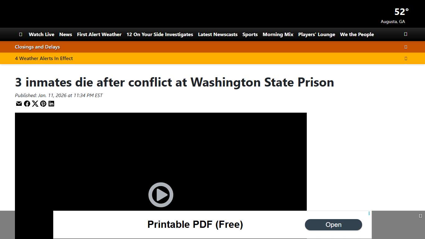 3 inmates die after clash at Washington State Prison