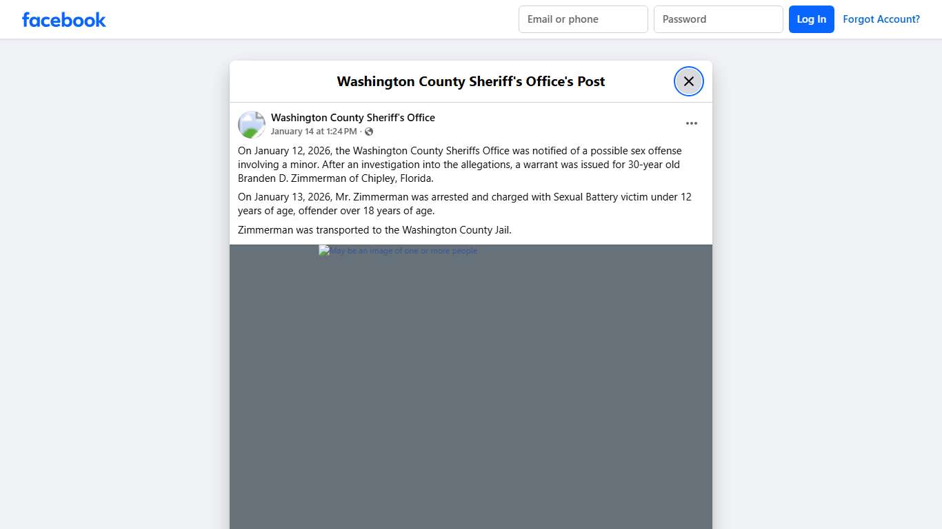 On January 12, 2026,... - Washington County Sheriff's Office Facebook